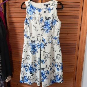 Blue and White Floral Dress